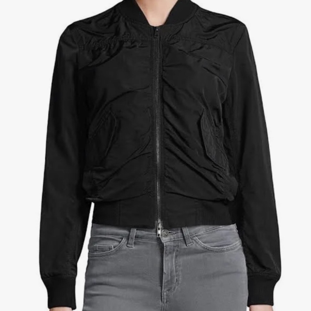 Vince ruched bomber jacket in size S